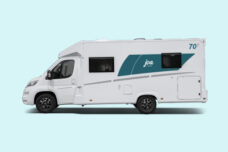 Camping-car de 7 mètres de long avec lit jumeaux, le 70T de Joa Camp, une marque du Groupe Pilote